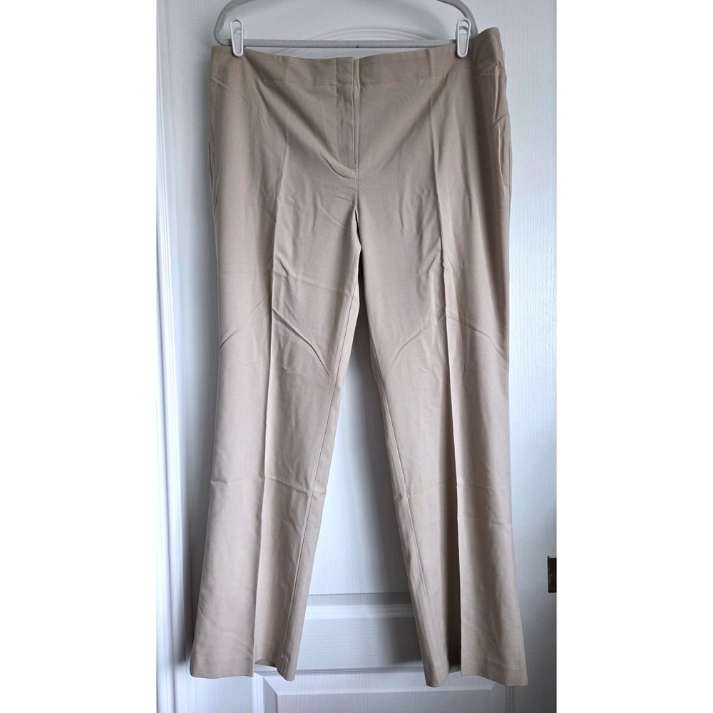 Chicos Alto Slim Trouser Khaki Tan Straight Leg Full Length Pants Sz 3.5/18 NWT